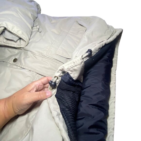 Eddie Bauer Mens Goosedown Coat / Parka Beige Size S Warm Cozy Winter *NO HOOD* - Picture 10 of 11